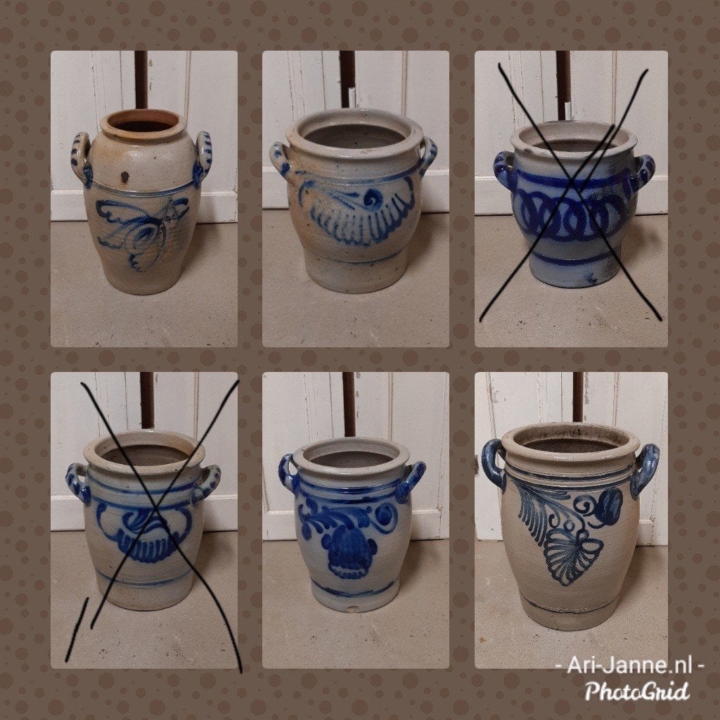 Keulse potten, kruiken, vazen, brocante decoratie, blauw, Ophalen of Verzenden