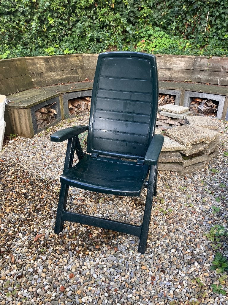 4 jardin tuinstoelen - verstelbaar - groen, Tuin en Terras, Ophalen, Gebruikt, Kunststof, Verstelbaar