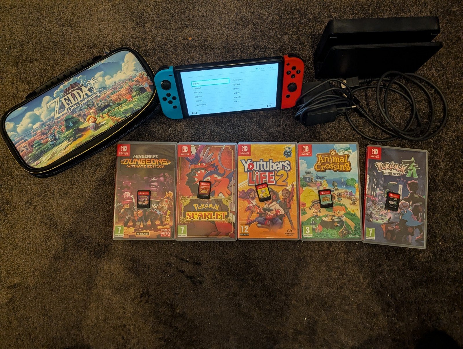 Nintendo Switch OLED Pakket – Compleet met 5 Games, Ophalen of Verzenden, Zo goed als nieuw