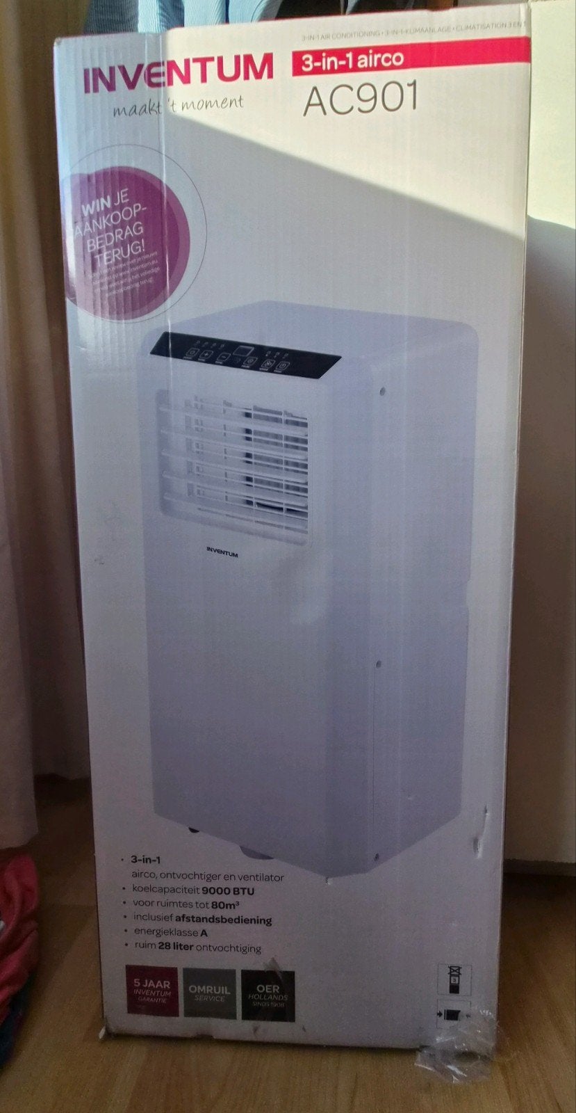 Inventum AC901 3 in 1 Mobiele Airco, Witgoed en Apparatuur, Airco's, Ophalen, Minder dan 60 m³, 3 snelheden of meer, Zo goed als nieuw