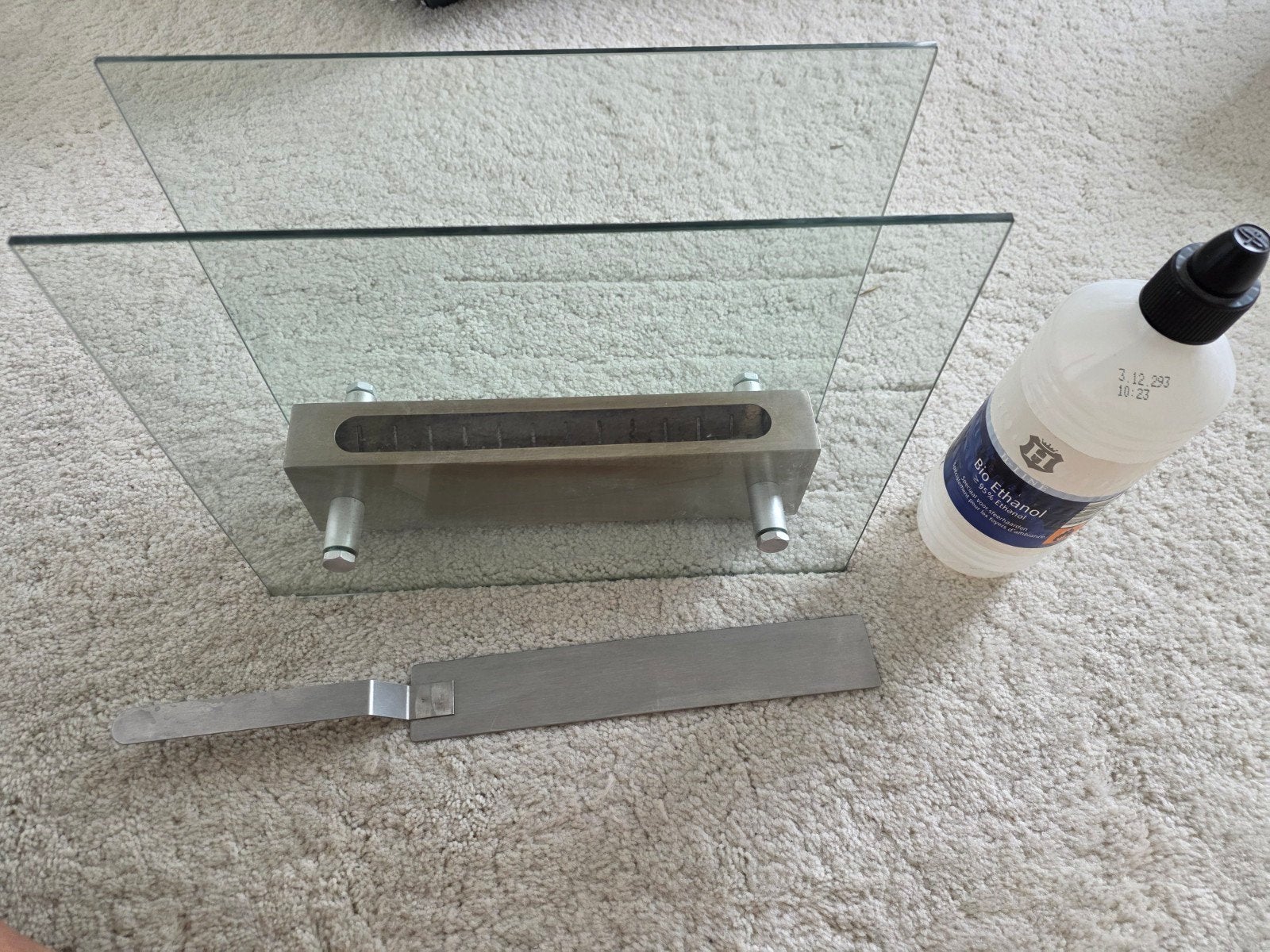 Moderne Bio-ethanol Tafelhaard met Glas en RVS, Ophalen
