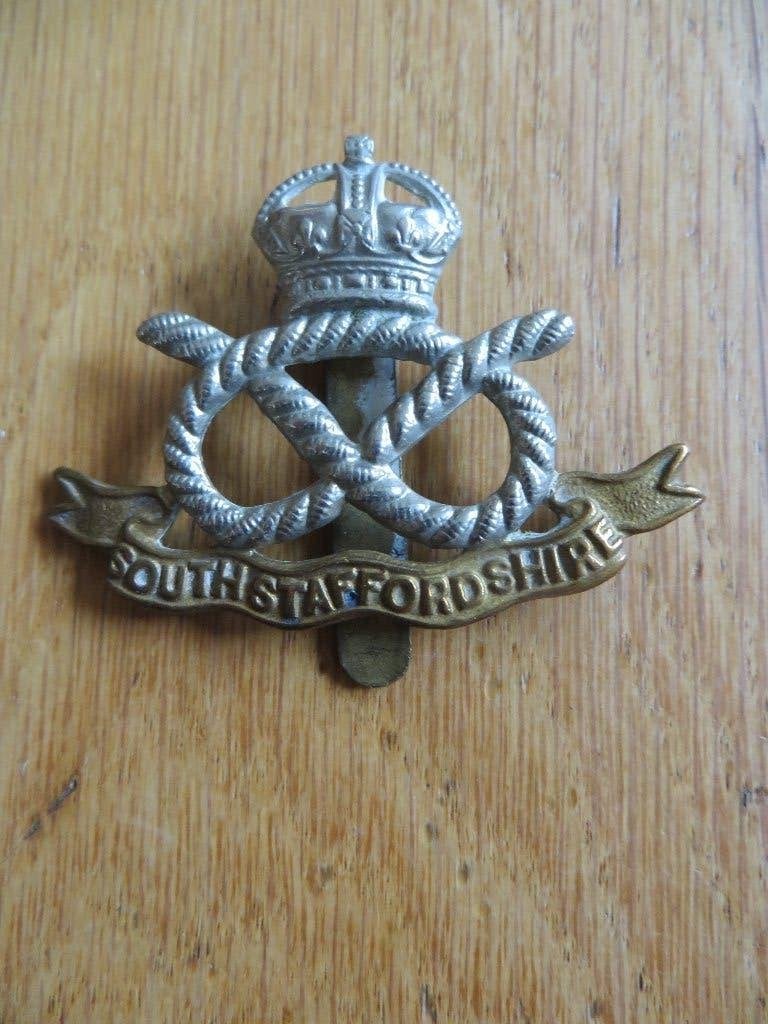 South Staffordshire Cap Badge WW2, Ophalen of Verzenden, Luchtmacht, Engeland, Embleem of Badge