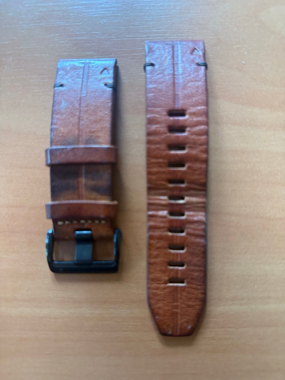 Originele Garmin 26mm Leren Polsband - Gebruikt, Goede Staat, Ophalen of Verzenden, Gebruikt