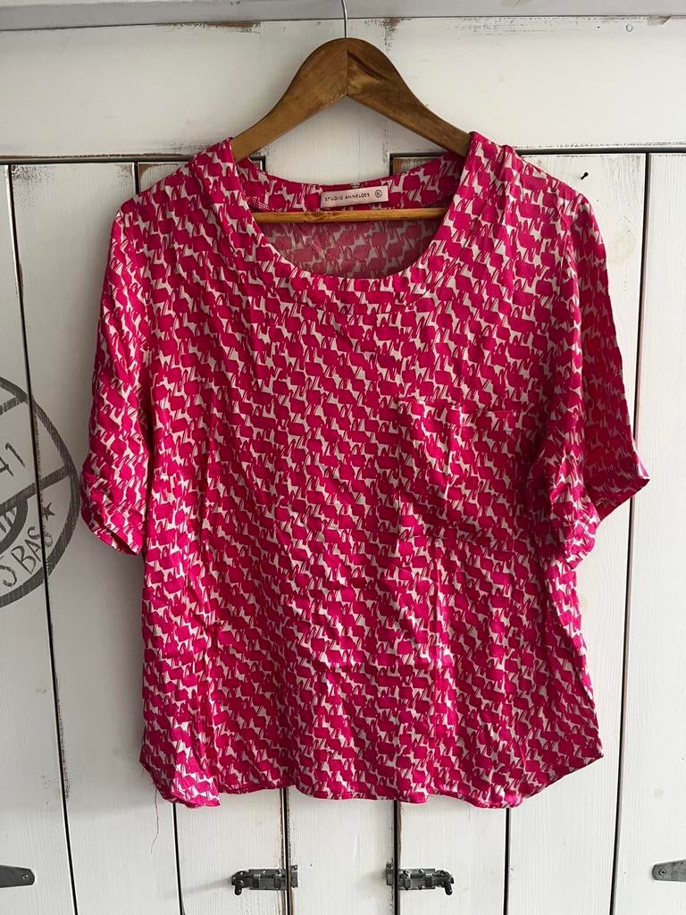 Studio Anneloes shirt viscose maat XL roze beige, Beige, Maat 46/48 (XL) of groter, Ophalen of Verzenden, Zo goed als nieuw