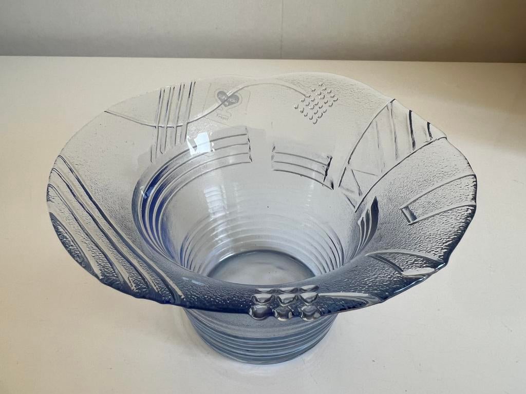 Vintage Fins Riihimäki Avanti Glas Schaal Blauw Hans Nyqvist, Ophalen of Verzenden