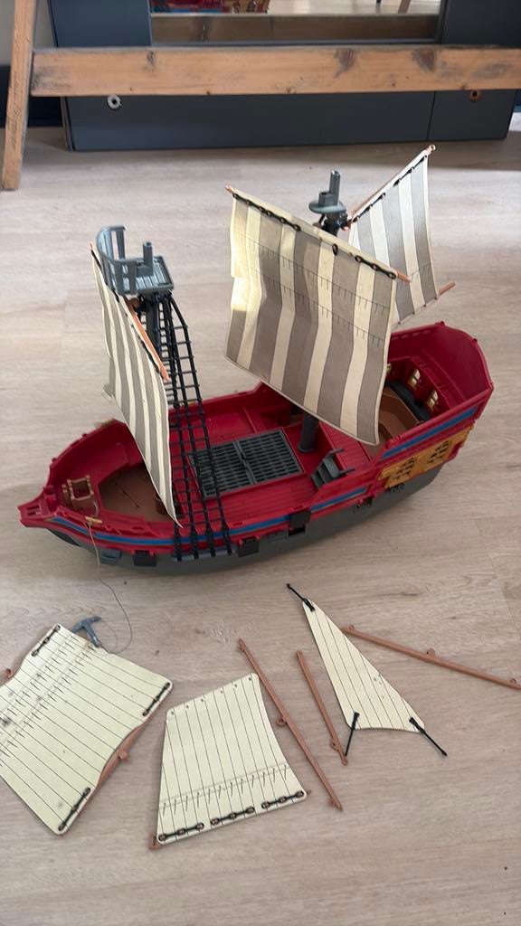 Playmobiel - incompleet piraten schip, Hobby en Vrije tijd, Modelbouw | Boten en Schepen, Ophalen, Gebruikt