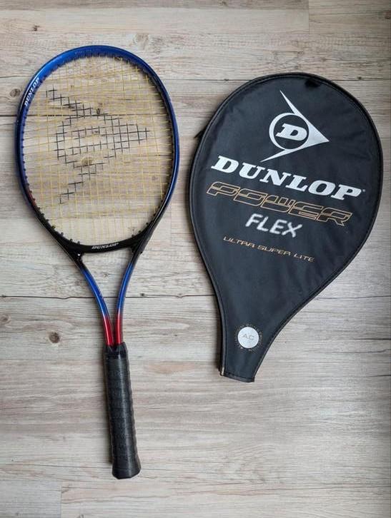 Dunlop Power Flex Ultra Super Lite (met hoes), Ophalen of Verzenden, Gebruikt, Racket, Dunlop