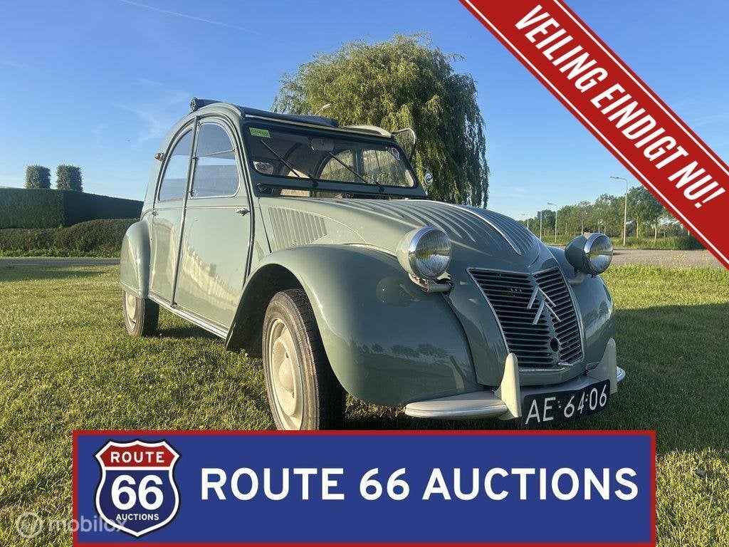 Citroën 2CV | 1962 | Route 66 Auctions, Auto's, Overige carrosserieën, Citroën, Zwart, Bedrijf