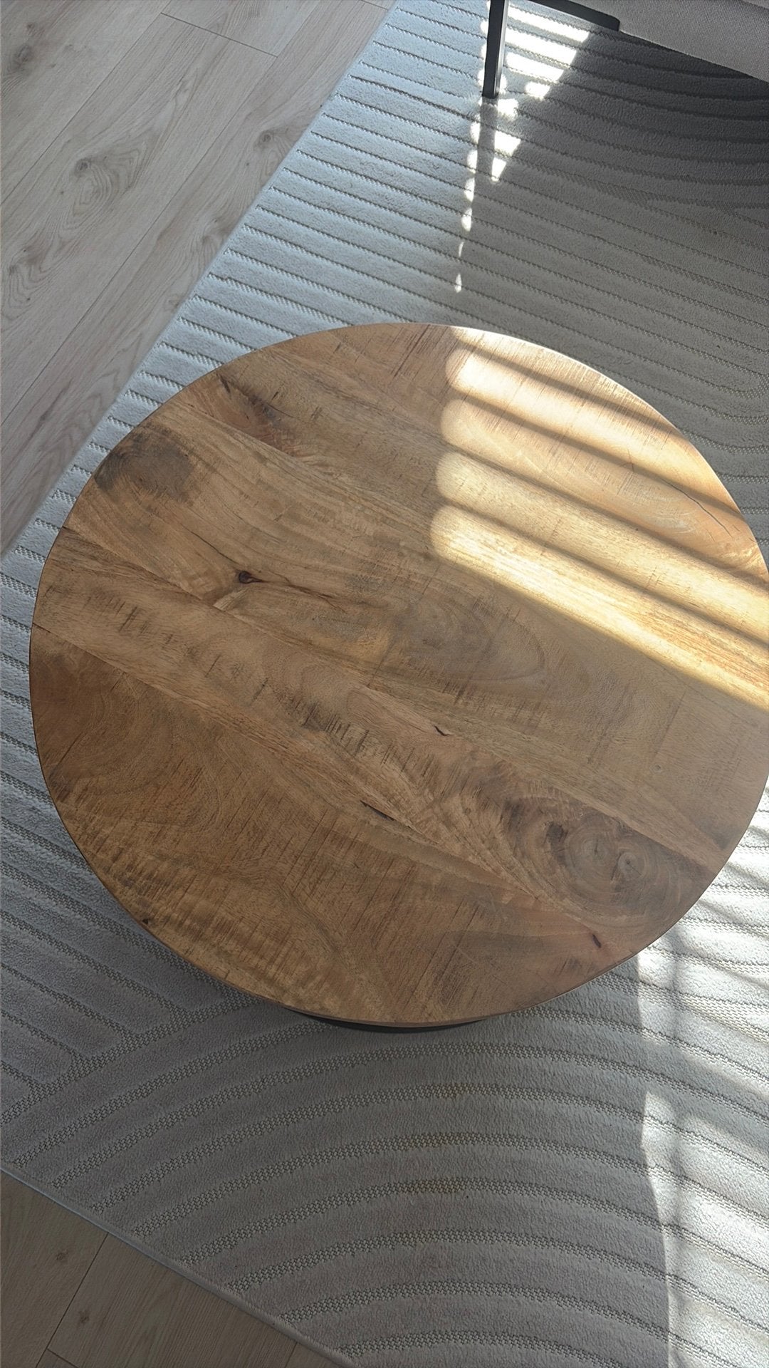 Salontafel hout, diameter 70cm, Huis en Inrichting, Tafels | Salontafels, Ophalen, 50 tot 100 cm, Rond, Zo goed als nieuw
