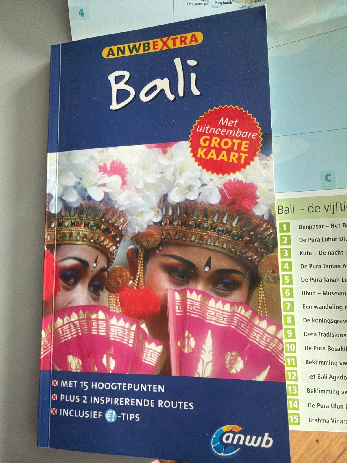 ANWB Extra Reisgids Bali met Grote Kaart, Ophalen of Verzenden, Zo goed als nieuw, Reisgids of -boek, ANWB