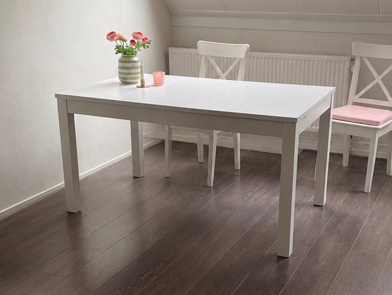 IKEA uitschuifbare eettafel - 140x84 tot 220 cm, Ophalen, Gebruikt, 100 tot 150 cm, 50 tot 100 cm