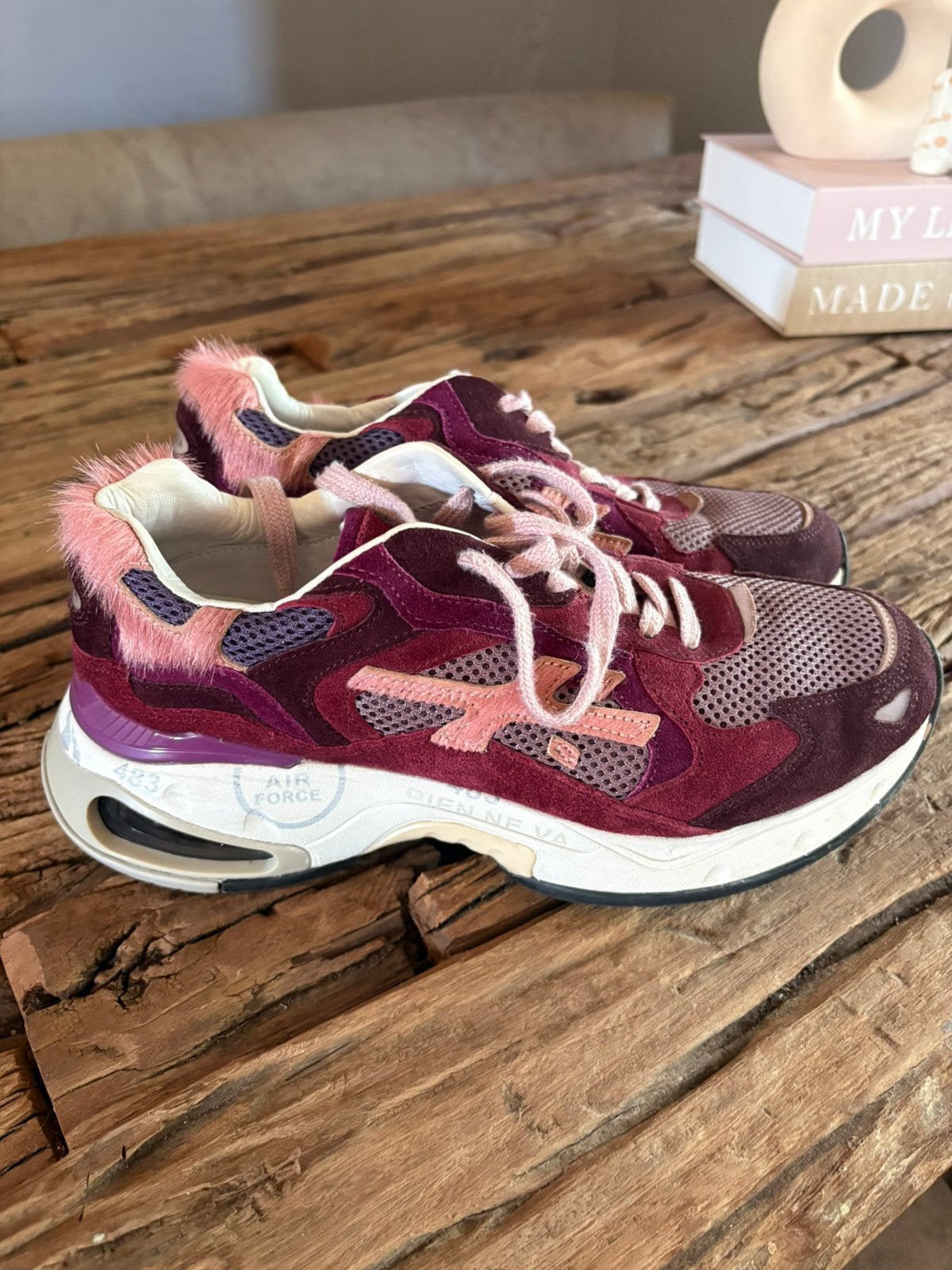 Premiata Sharkyd sneakers bordeaux rood/roze mt 39 ZGAN, Overige kleuren, Ophalen of Verzenden, Sneakers of Gympen, Zo goed als nieuw