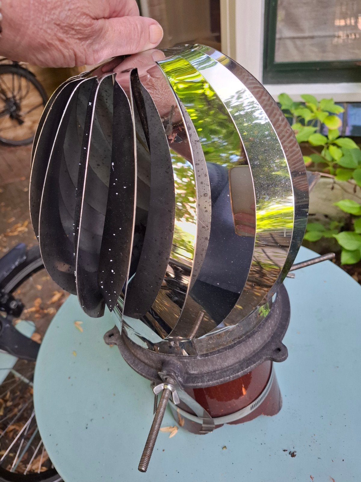 RVS schoorsteen trekkap 180 mm, Ophalen, Zo goed als nieuw, Afzuiger