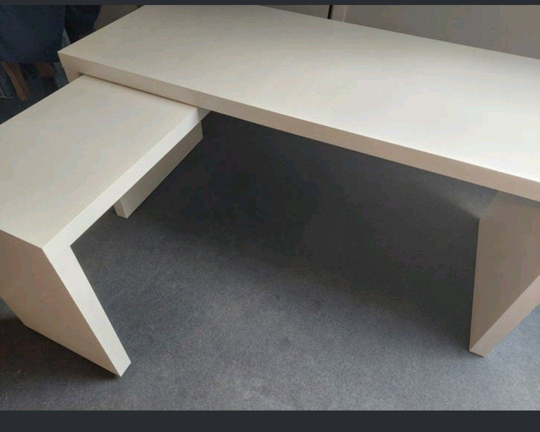 Bureau met uitschuifgedeelte _ IKEA MALM, Ophalen, Gebruikt, IKEA, Wit