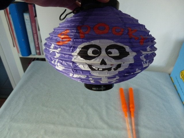 1 paarse Lampion 20 cm – Sint maarten/kinderfeestje, Ophalen of Verzenden, Nieuw, Versiering, Halloween of Griezel