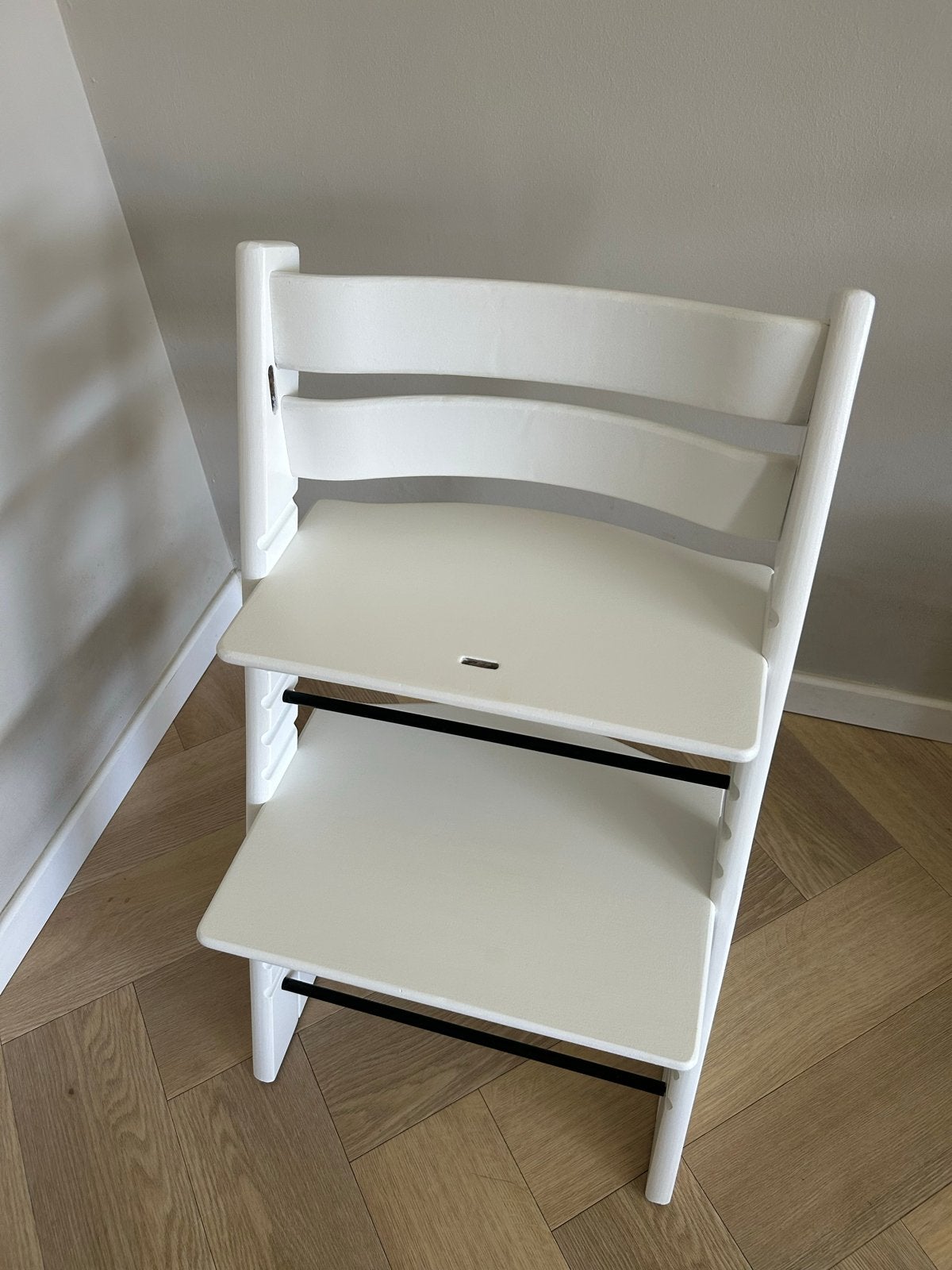 Stokke TripTrap kinderstoel - Wit, Kinderen en Baby's, Kinderstoelen, Ophalen, Gebruikt, Meegroeistoel, Aanschuifbaar