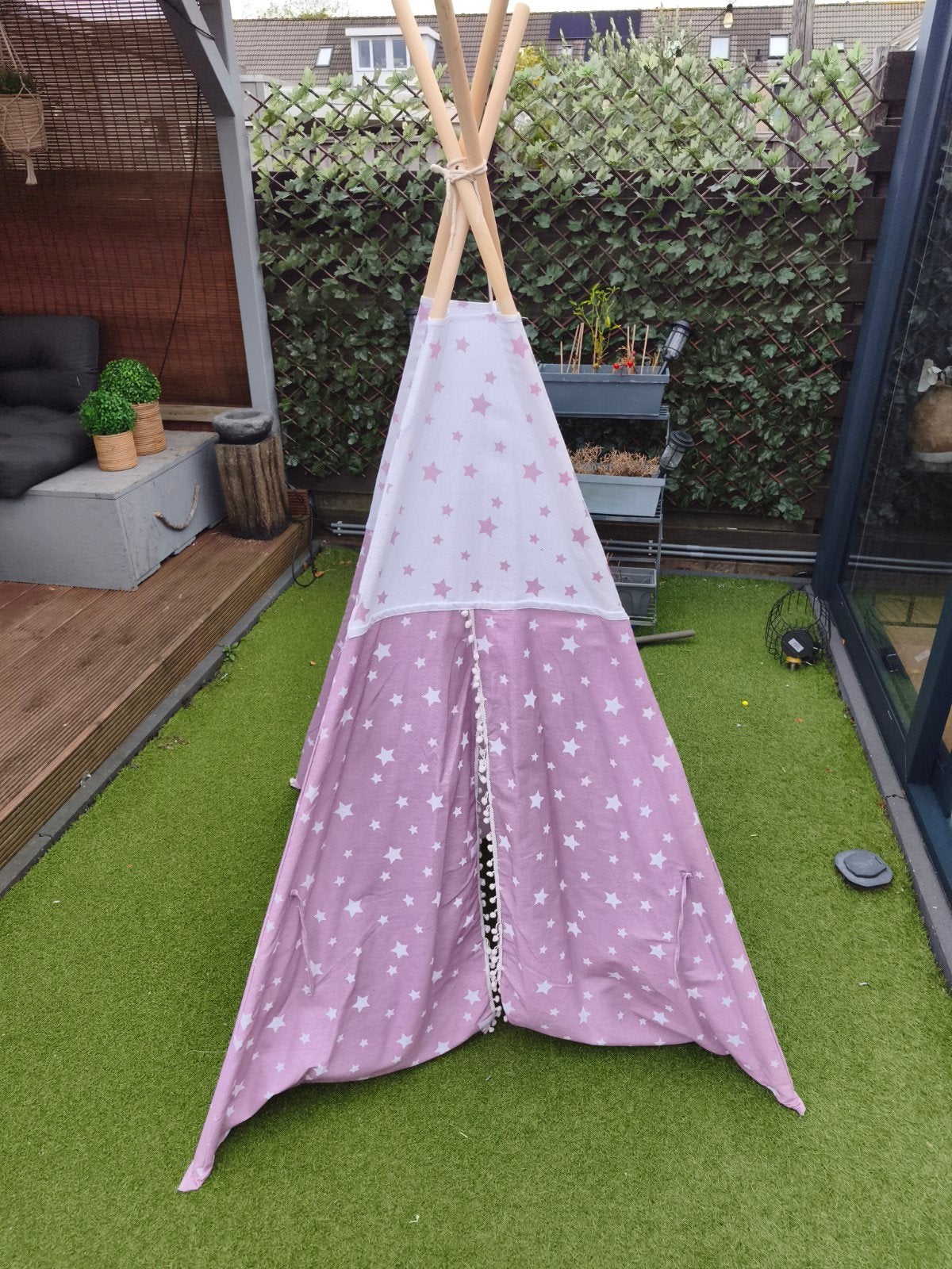 Roze tipi speeltent met sterren voor kinderen, Ophalen of Verzenden, Gebruikt