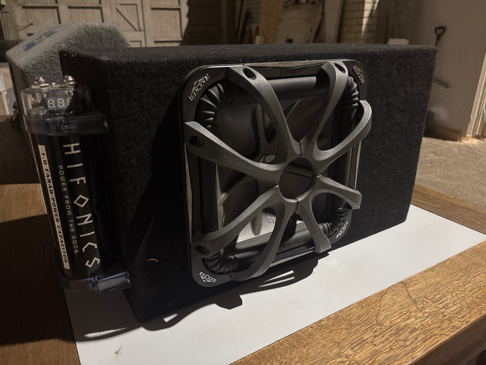 Kicker Subwoofer met Hifonics Power Capacitor, Ophalen, Gebruikt