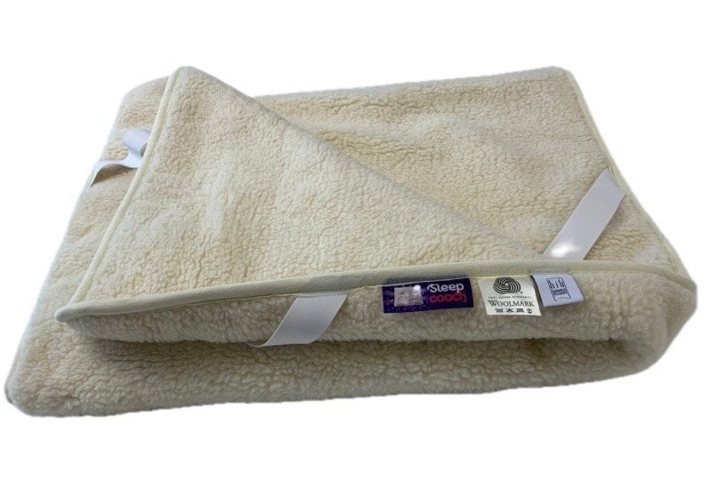 Merino wol (onder) deken (1400 g/m²), 90x200, Eenpersoons, Wit, Ophalen of Verzenden, Deken of Dekbed