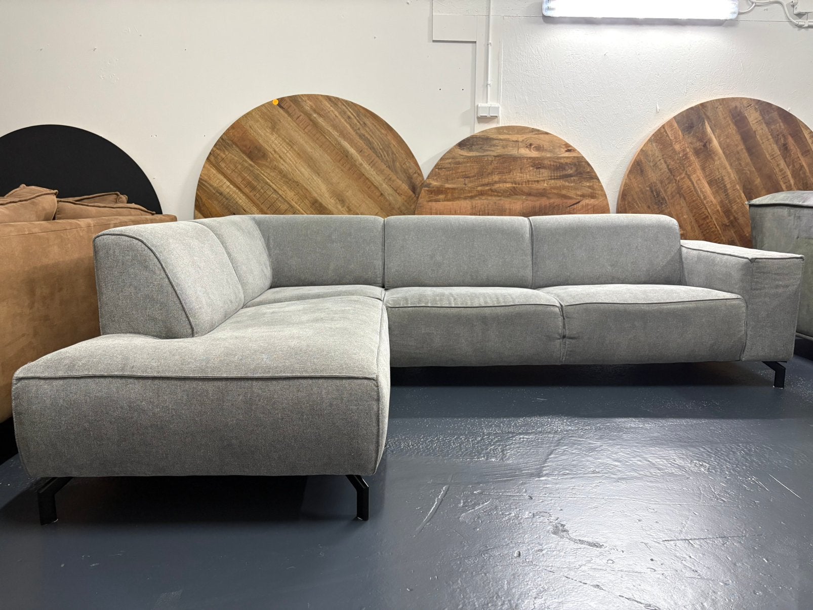 Grijze Hoekbank Nous living, Ophalen, Zo goed als nieuw, 150 cm of meer, Vierpersoons of meer