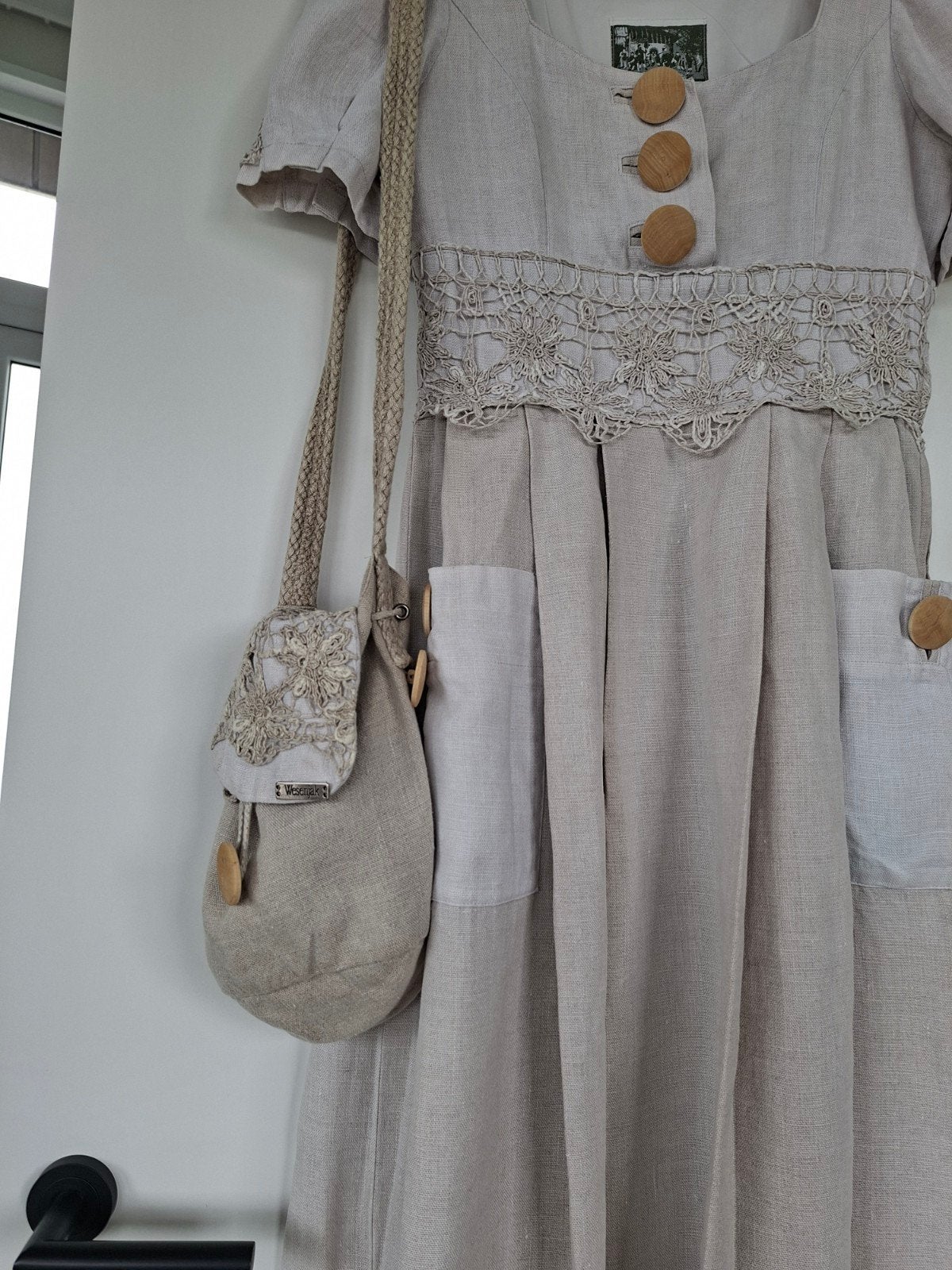 Linnen dirndl +tasje., Ophalen of Verzenden, Wesenjak, Maat 36 (S), Grijs