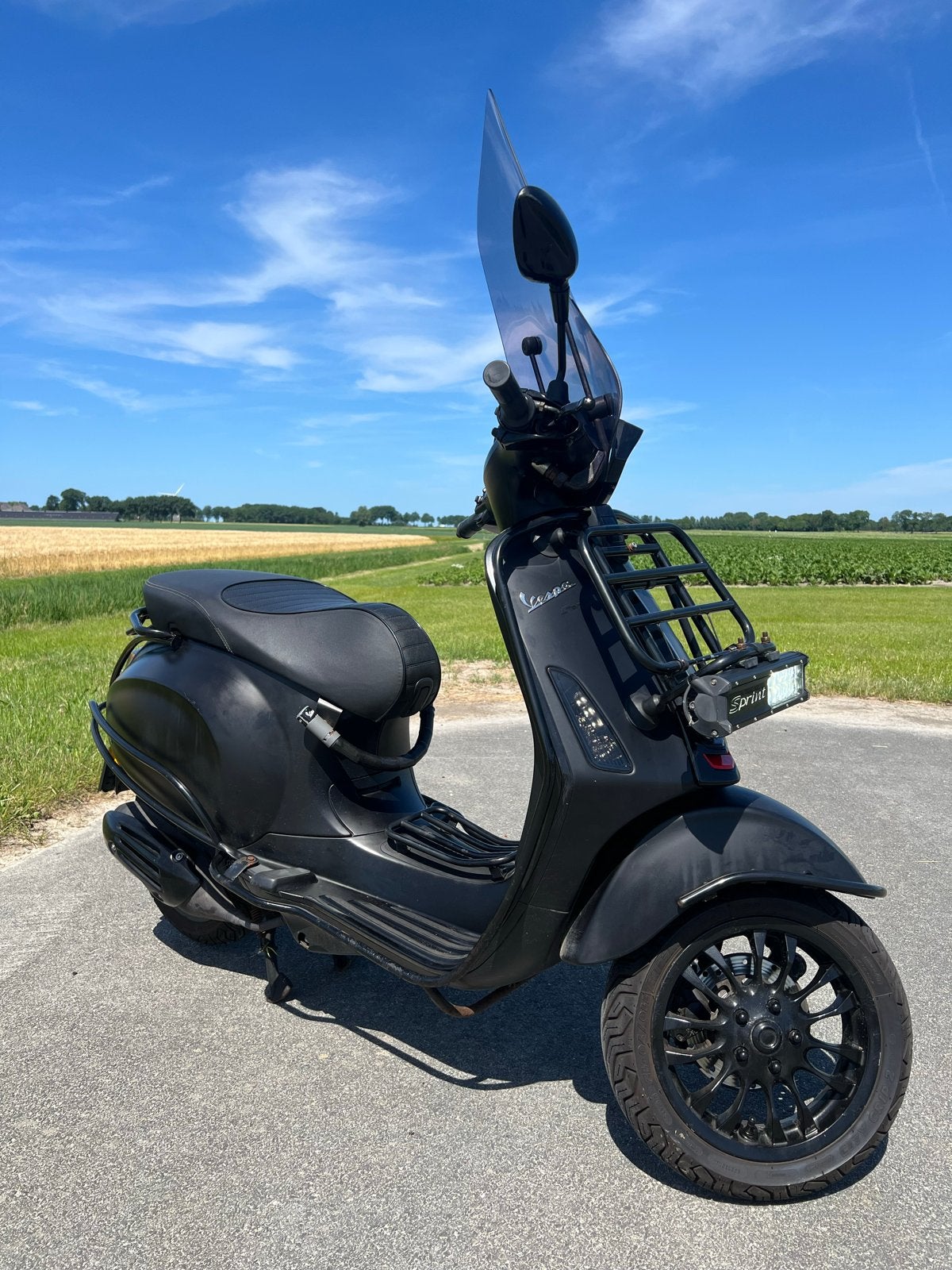 Vespa Sprint Notte Mat Zwart - Full Option Full Malossi brom, Overige modellen, Maximaal 45 km/u, Ophalen of Verzenden, Zo goed als nieuw