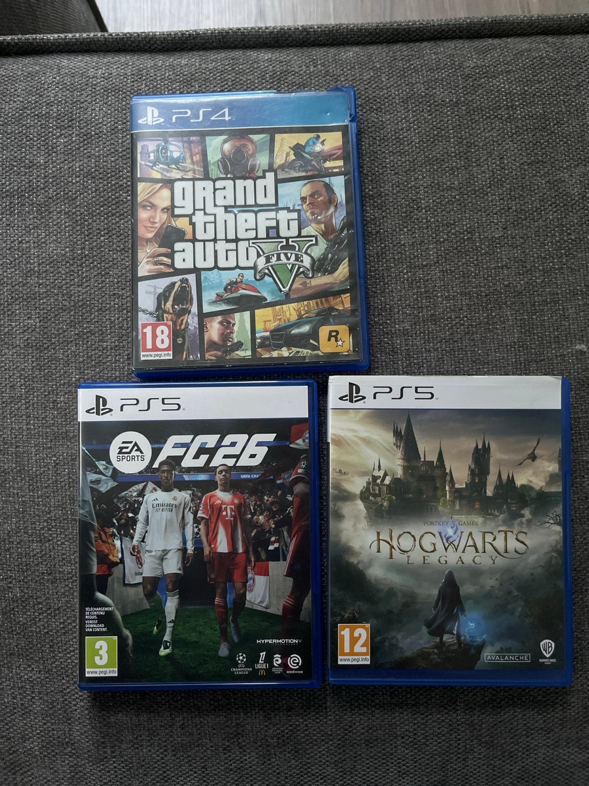 PS4/PS5 Games: GTA V, FC24, Hogwarts Legacy