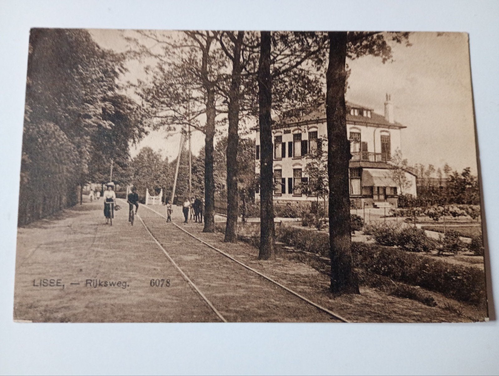 Lisse Rijksweg met Tramrails 1914, Ophalen of Verzenden, Voor 1920, Gelopen, Zuid-Holland