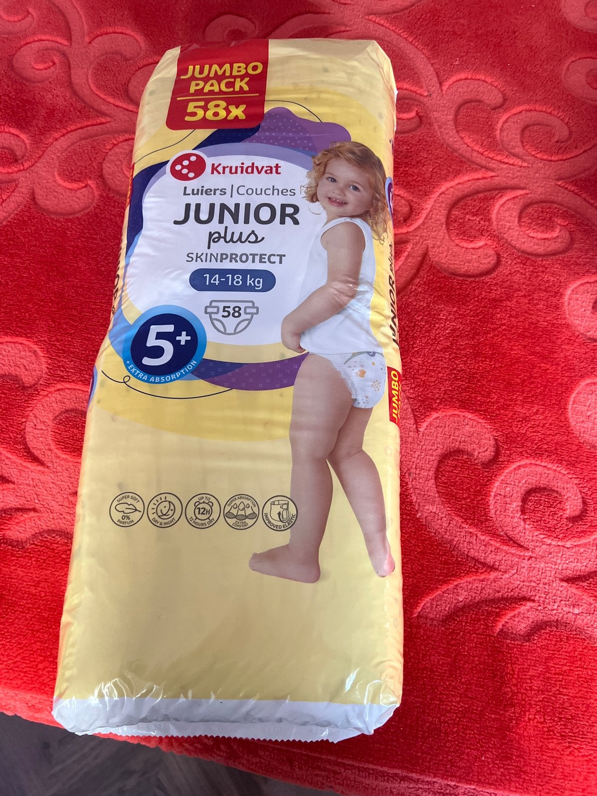 Kruidvat Luiers Junior Plus Skinprotect Maat 5+ (14-18 kg), Ophalen of Verzenden, Nieuw