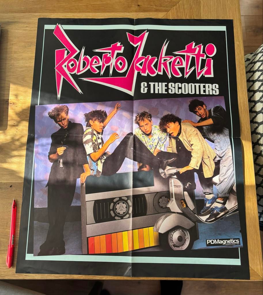 Roberto Jacketti & The Scooters Poster - Muziek, Rechthoekig Staand, Ophalen of Verzenden, Zo goed als nieuw, A1 t/m A3