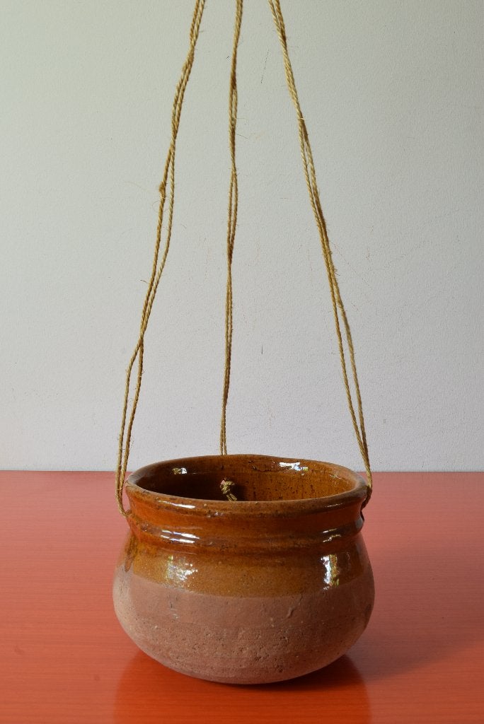 Grote retro vintage jaren 70 hang bloempot / plantenhanger, Ophalen of Verzenden