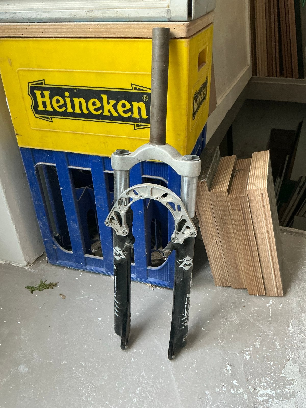 Retro Marzocchi Bomber 26 inch voorvork, Fietsen en Brommers, Gebruikt, Ophalen of Verzenden, Voorvork, Aluminium
