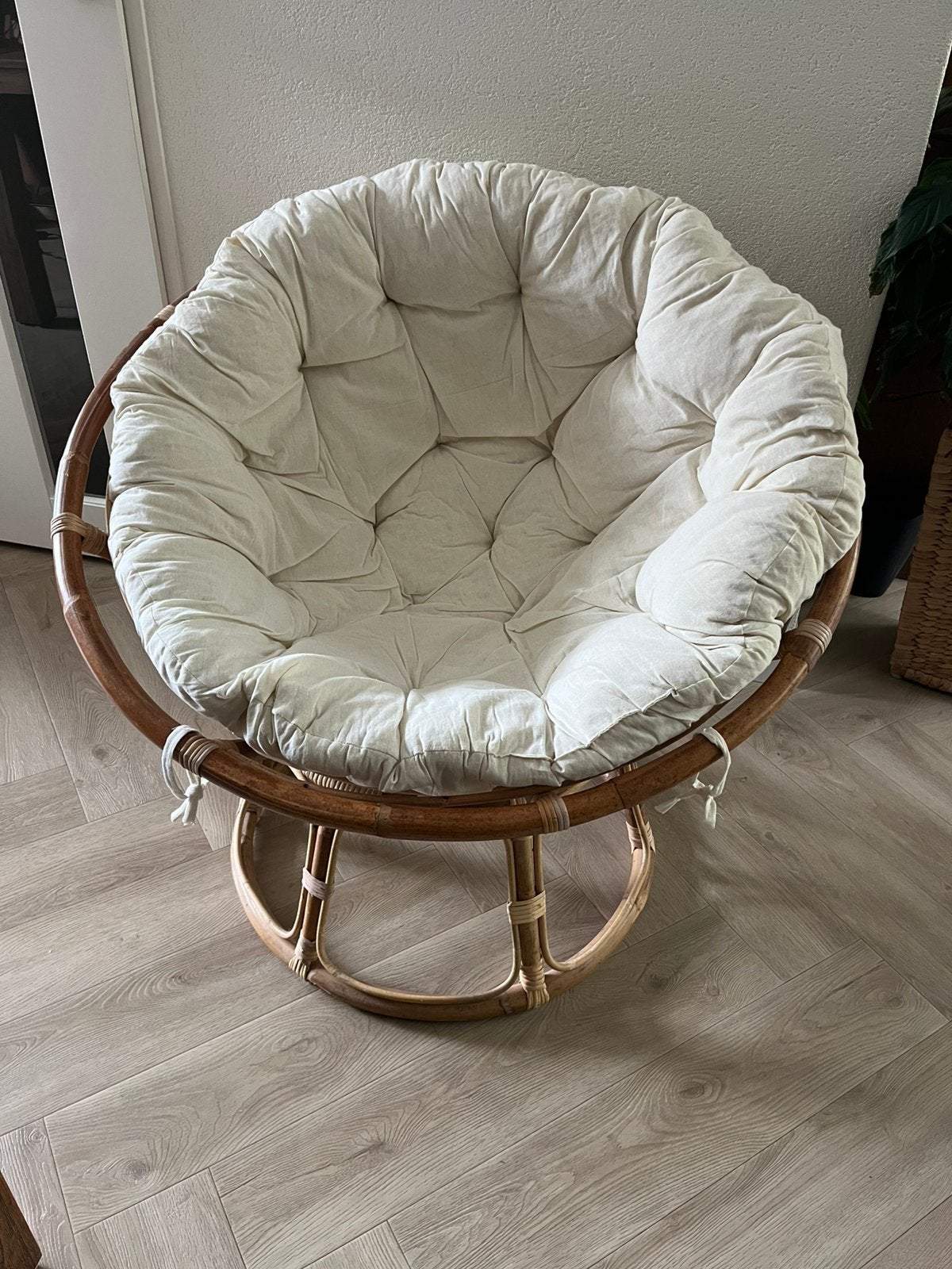 Rotan loungestoel Papasan, Ophalen, Bruin, Riet of Rotan, Zo goed als nieuw