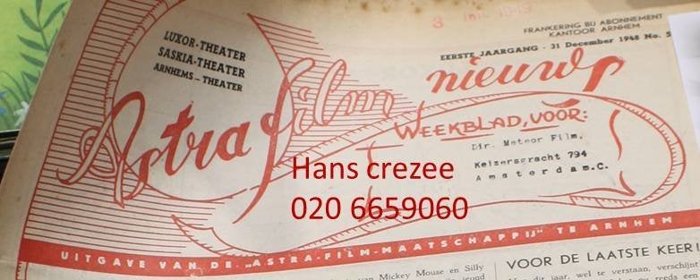 zoek oud weekblad astra film nieuws film maatschappij arnhem, Ophalen of Verzenden, Gelezen, Muziek, Film of Tv