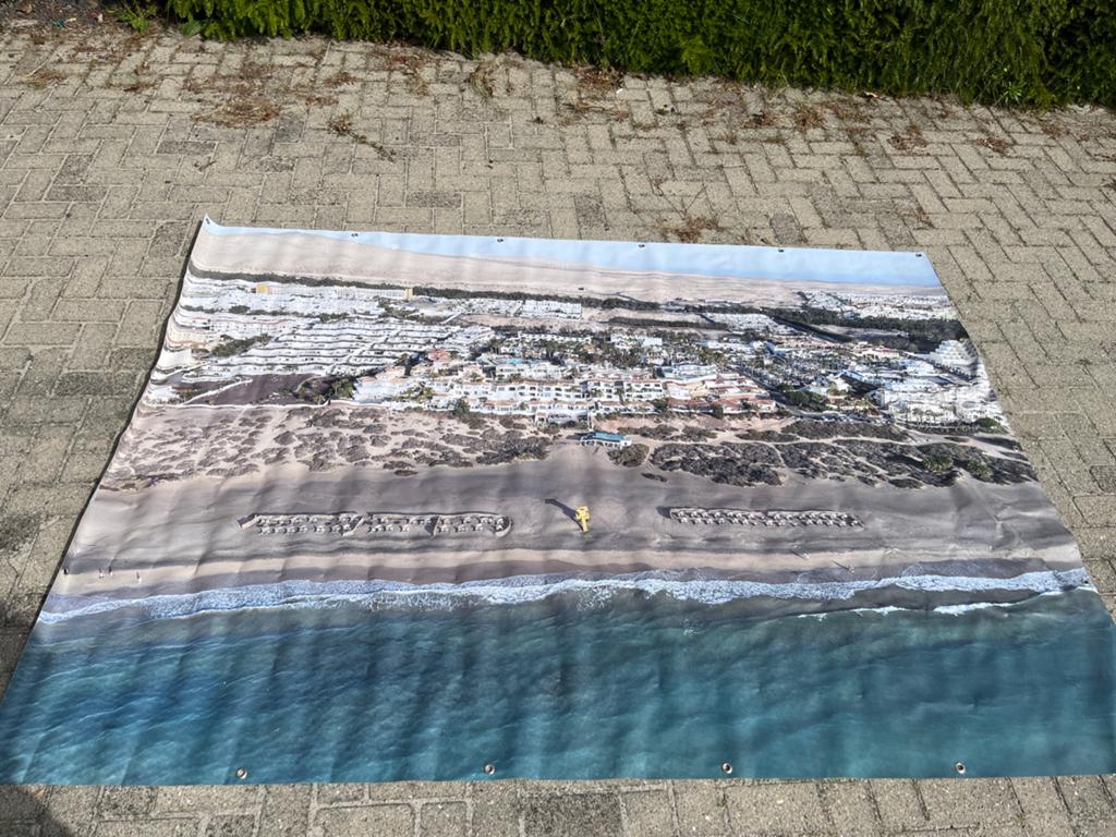 Doek buiten zeil Fuerteventura costa calma, Doe-het-zelf en Verbouw, Zeil en Folie, Ophalen of Verzenden, 15 m² of meer, Zeil