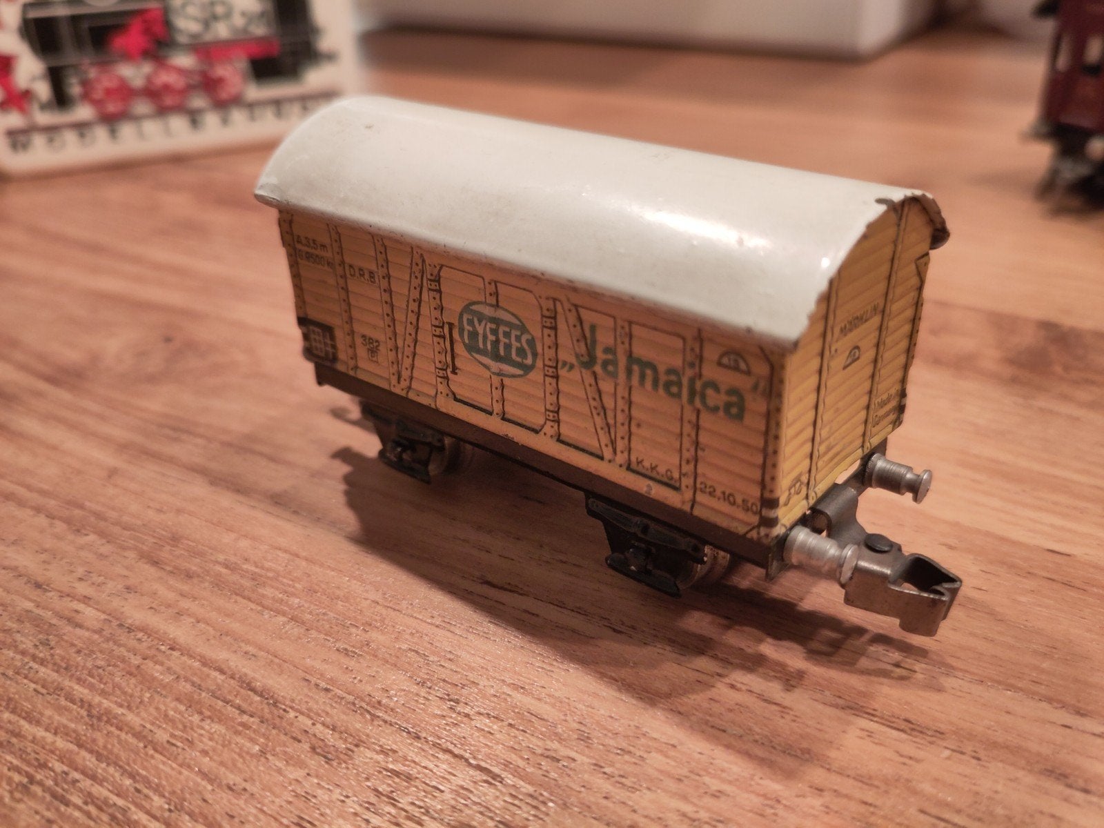 Märklin 382 Fyffes Jamaica | Blik | Klauwkoppeling | '30/'40, Wisselstroom, Gebruikt, Wagon, Ophalen of Verzenden