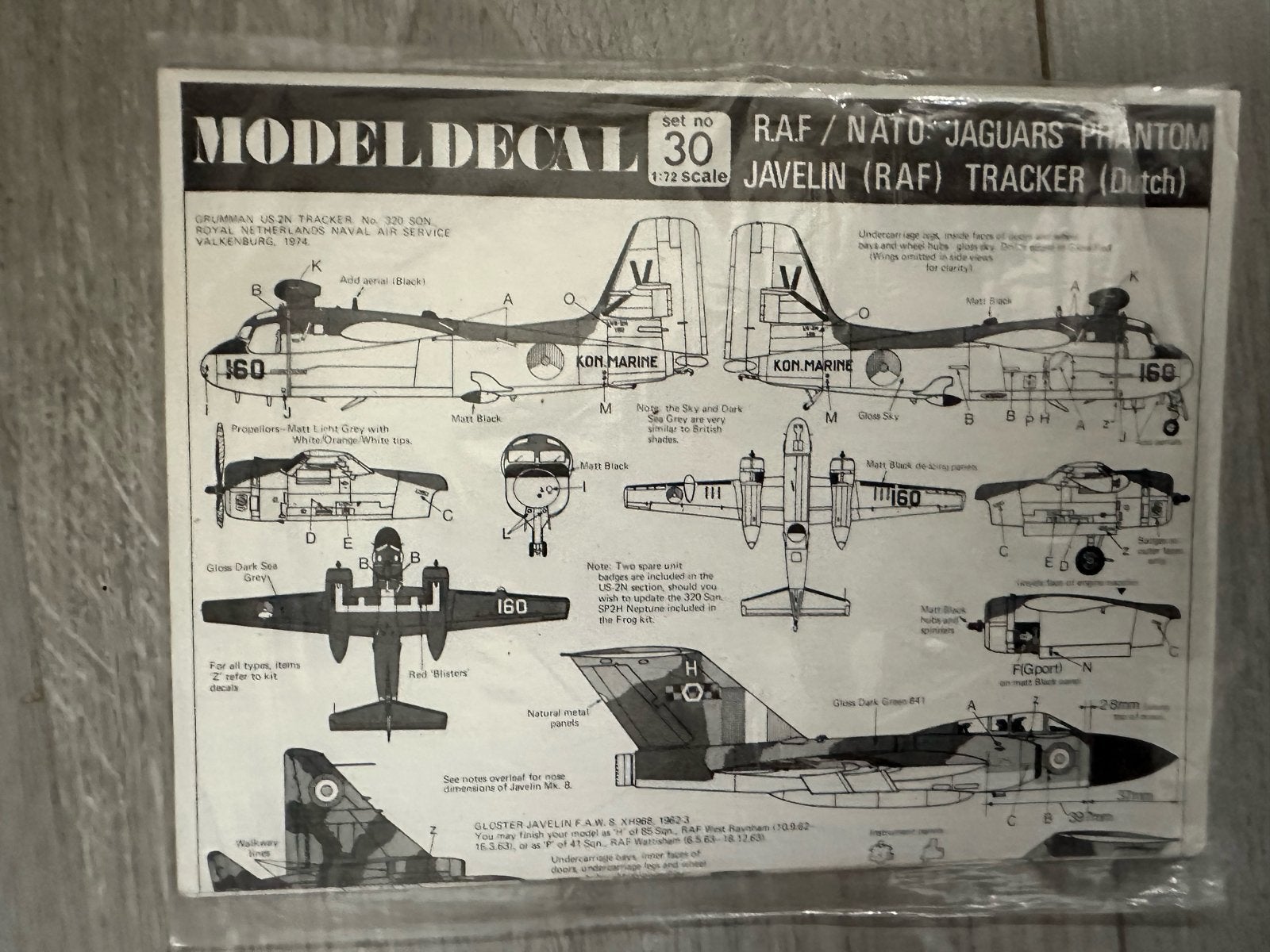 Model Decal Set 30: RAF/NATO Jaguars Phantom Javelin Tracker, Hobby en Vrije tijd, Modelbouw | Vliegtuigen en Helikopters, Overige merken