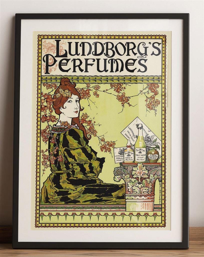 Lundborg\'s Parfum Grote Kunst Poster Art Nouveau affiche, Verzenden