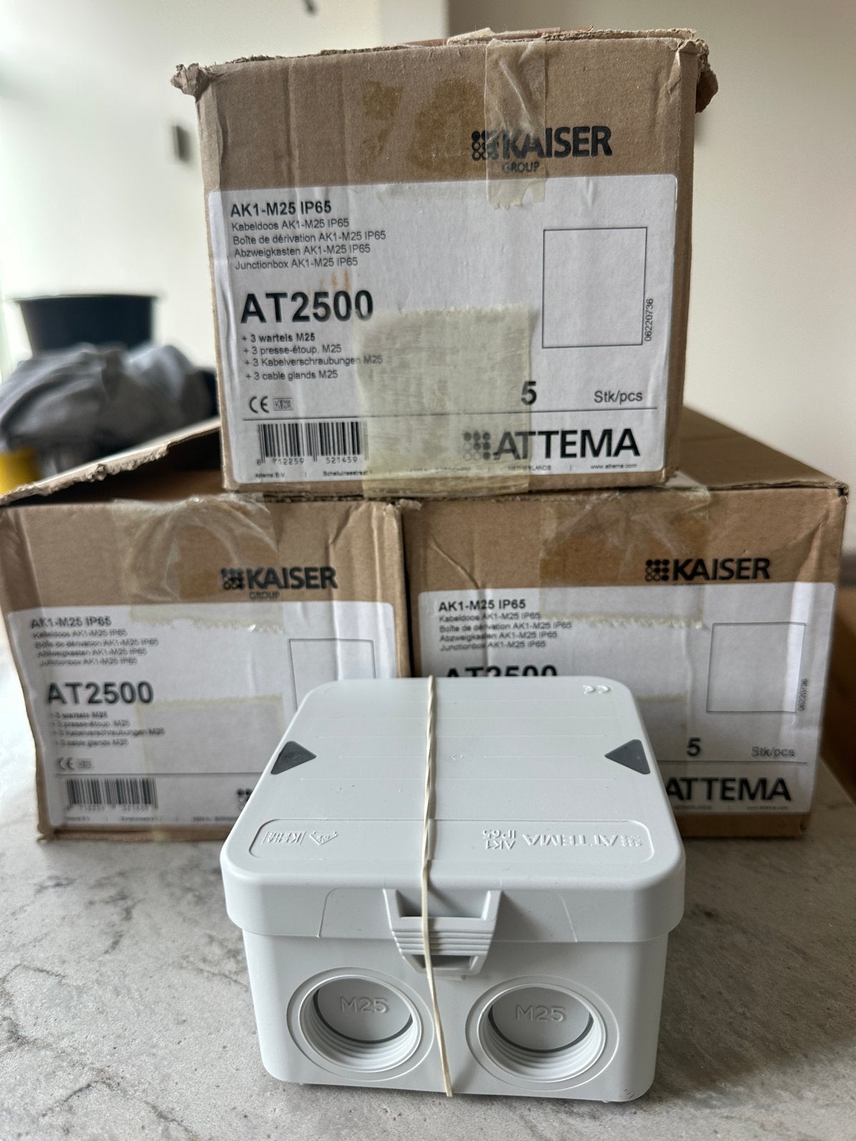 15x Attema AK1-M25 IP65 Kabeldoos - Nieuw, Ophalen of Verzenden, Nieuw, Attema, Overige typen
