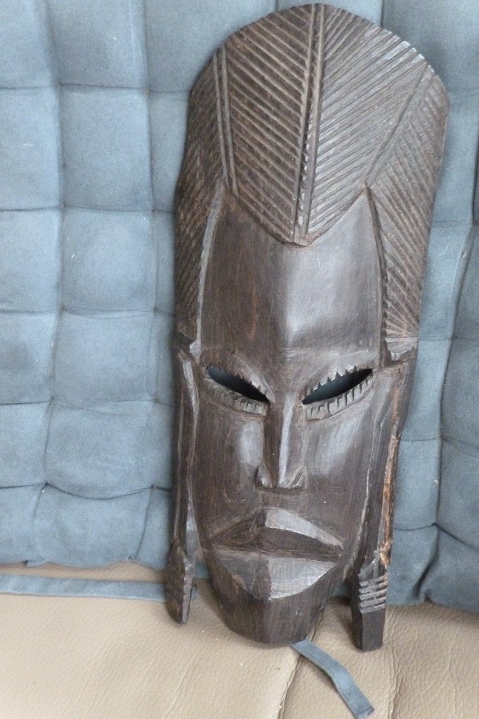 Antiek - 3x mooi bewerkte houten maskers Africa  (w 2, Ophalen of Verzenden