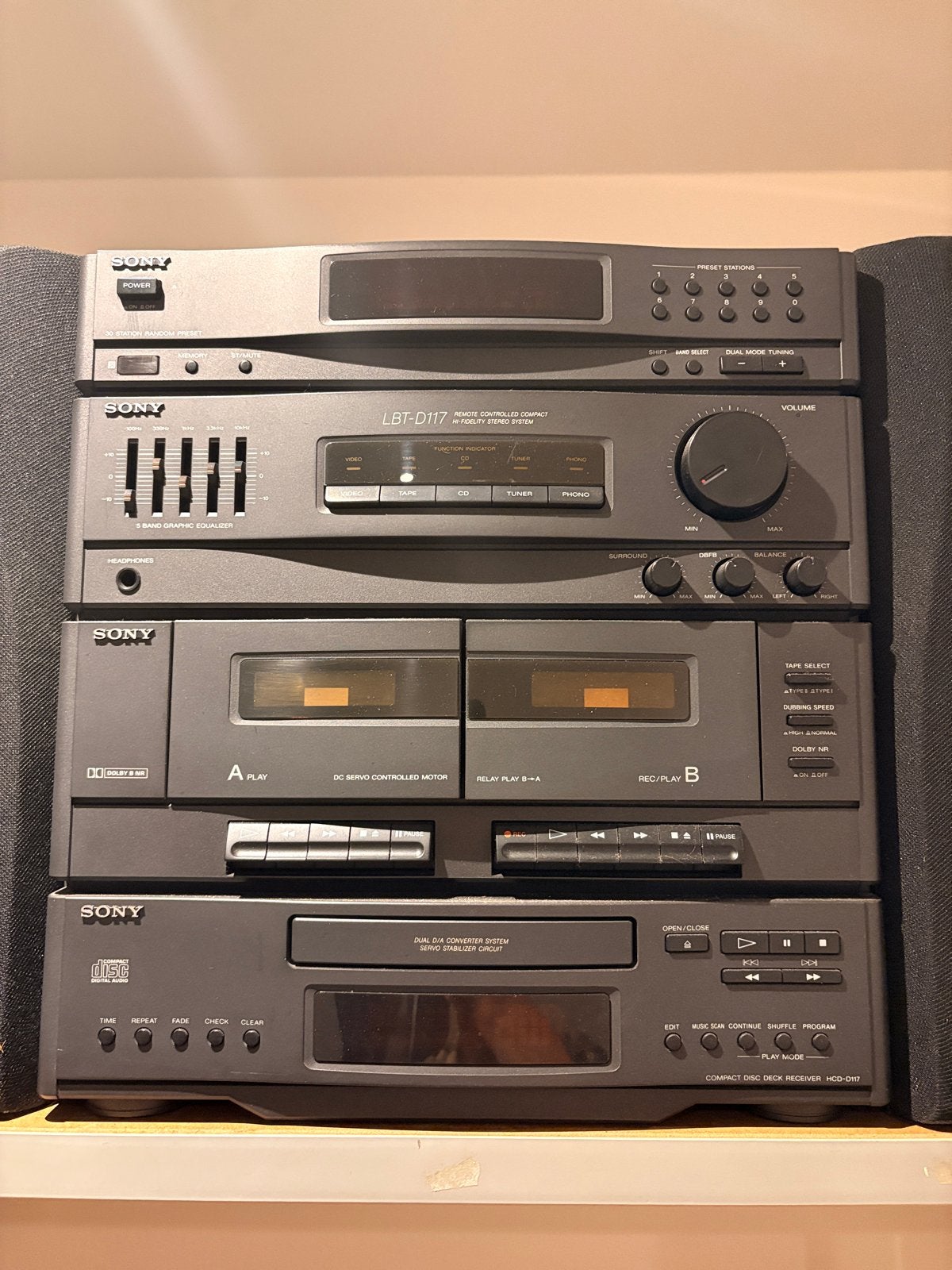 Sony LBT-D117 Hifi Stereo Systeem met CD, Cassette, Tuner, Gebruikt, Cassettedeck, Sony, Losse componenten