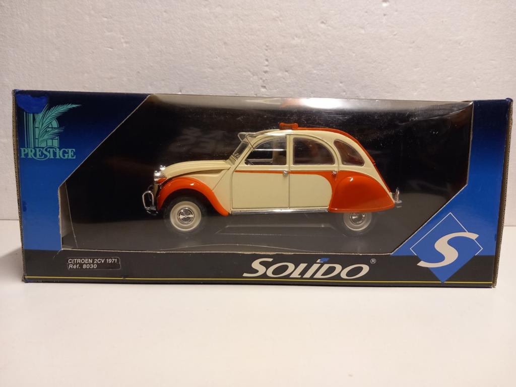 Citroen 2 CV 6 Jolly oranje/creme Solido metal 1:17 KRD, Ophalen of Verzenden, Zo goed als nieuw, Auto, Overige merken