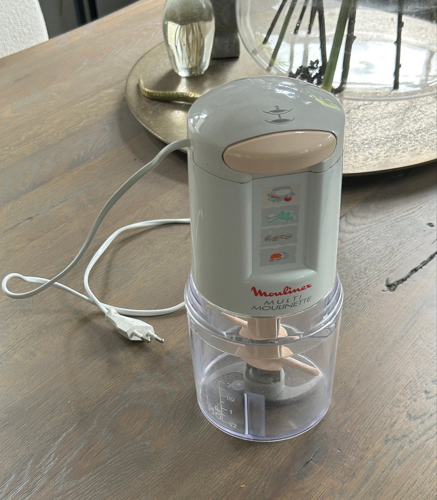 Moulinex Multi Moulinette Hakmolen 500W - Compact & Krachtig, 2 snelheden, Ophalen of Verzenden, Zo goed als nieuw, Vaatwasserbestendig