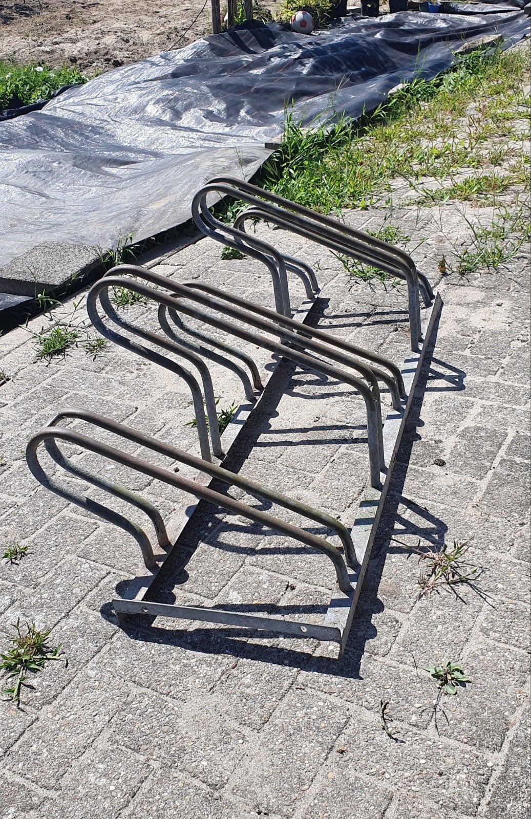 Verzinkt fietsenrek voor 5 fietsen, Ophalen, Gebruikt