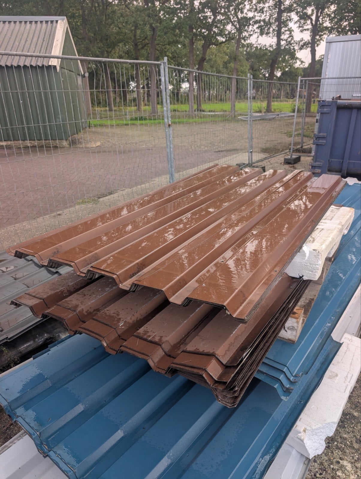Bruine damwandplaat 2,07m - Dakplaat/Gevelplaat, Doe-het-zelf en Verbouw, Ophalen of Verzenden, Gebruikt