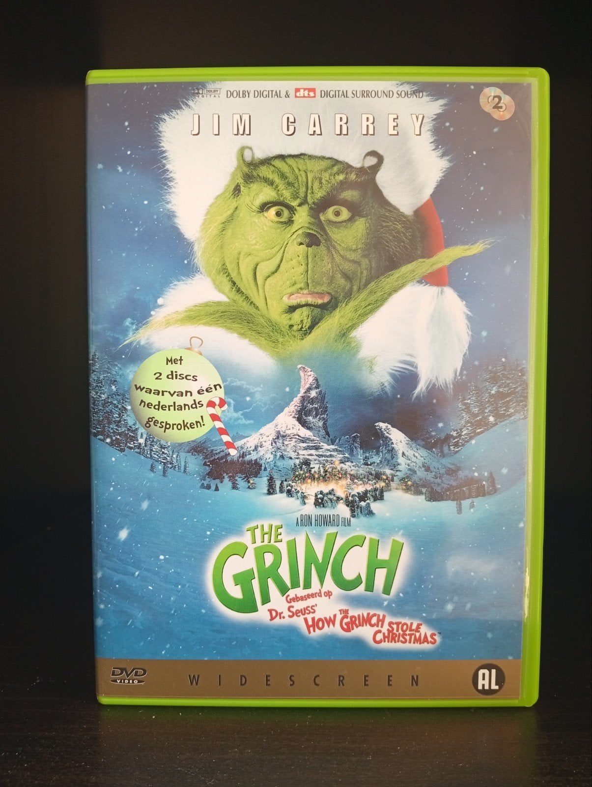 The Grinch DVD - Jim Carrey - Kerstfilm, Alle leeftijden, Inclusief doosje, Nederlands, Ophalen of Verzenden