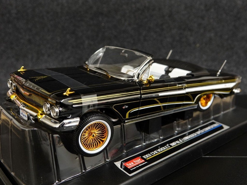 Sunstar 1:18 Chevrolet Impala Lowrider zwart metallic, Auto, Onbekend, Nieuw, Ophalen of Verzenden