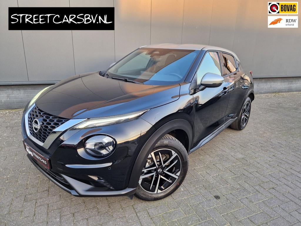 Nissan Juke 1.0 DIG-T Bi-Tone /Led /1e eigenaar /Winterpack, 12 maanden, Zwart, 4 cilinders, Leder en Stof