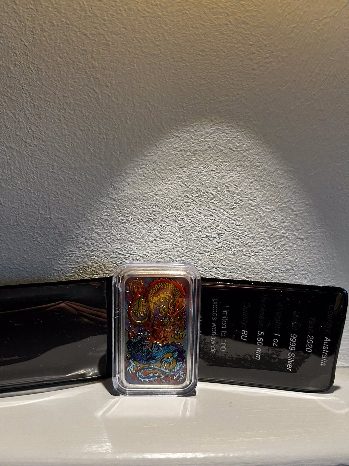 Rectangle dragon colour/zilver 2020, Ophalen of Verzenden, Zilver