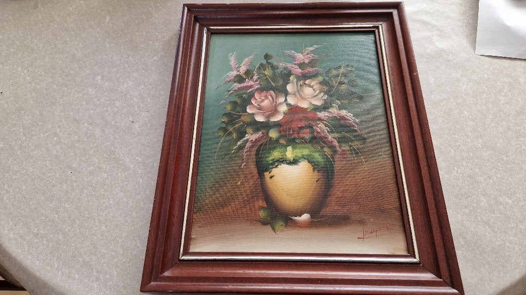 klassiek schilderij op doek gesigneerd, Antiek en Kunst, Ophalen of Verzenden, Stilleven